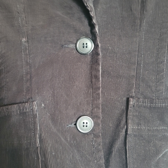 H&M Black Corduroy 2 Button Career Work Office Blazer Women's Size 8 - Picture 3 of 13